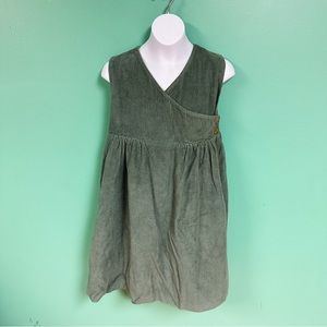 Chandamama Teal Green Sleeveless Wrap Corduroy Dress Girls Size 14 NWOT